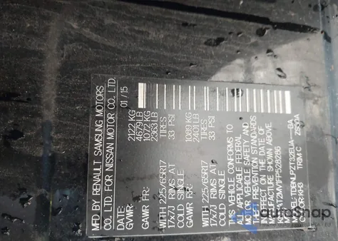 2015 Nissan Rogue S/Sl/Sv z USA, uszkodzony, nr VIN KNMAT2MV1FP528286